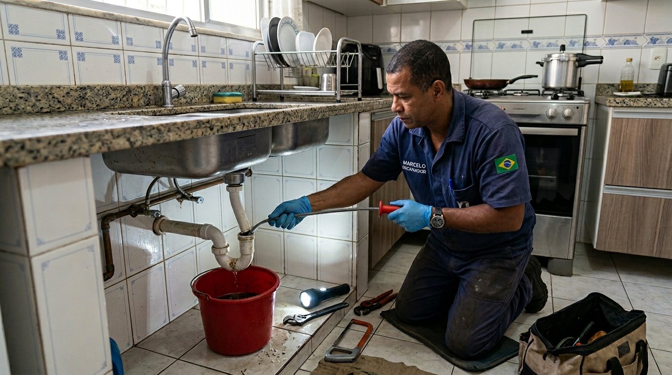 Desentupimento de Pia de Cozinha